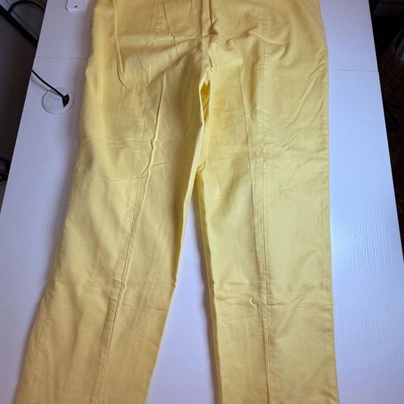 Talbots Side Zip Ankle‎ Yellow Pants Women’s size 12. Lightweight Cotton Blend. - Picture 7 of 13